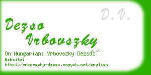 dezso vrbovszky business card